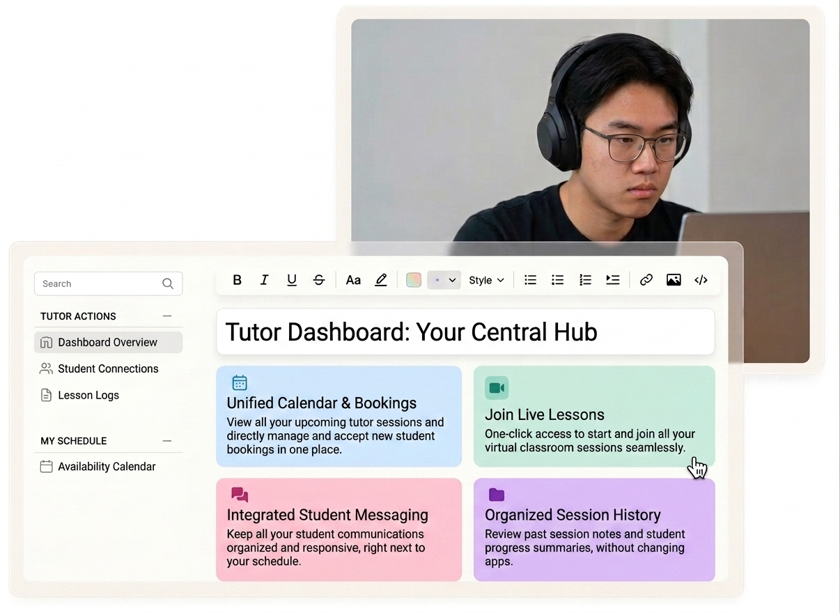 Managing tutoring sessions on Gradly